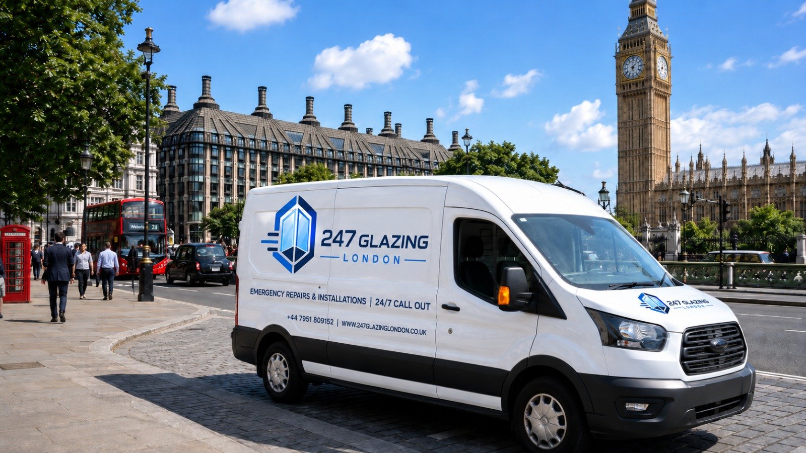 247 Glazing London team van