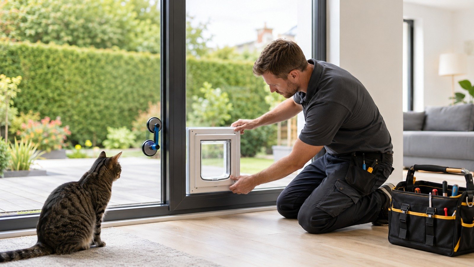 Cat flap installation service